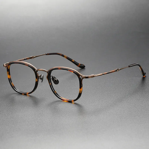 M3118 Unisex <span class=keywords><strong>Retro</strong></span> Business cuadrado titanio acetato gafas ópticas anteojos montura completa en Stock - Product Image 4