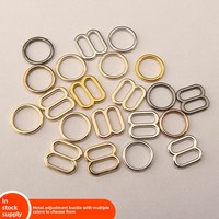 Hebilla Ajustable en Forma de Ocho con Recubrimiento de Aleación de Zinc para Prendas de Vestir - Ajuste de Tirantes de Ropa Interior y Trajes de Baño