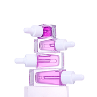 Prix usine compte-gouttes de sérum de luxe anneau d'or Pipette huile essentielle rose 5 ml Mini bouteille en verre facile à transporter