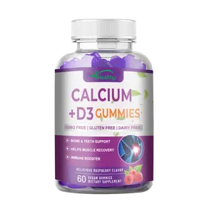 Calcio vitamina D3 Gummies Los dientes óseos soportan magnesio zinc D3 gomitas para vitaminas y suplementos