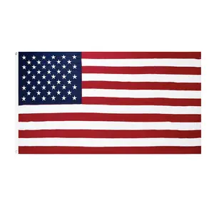 Bendera pemakaman Amerika yang dapat dilipat 5*9,5 kaki bendera 100% katun