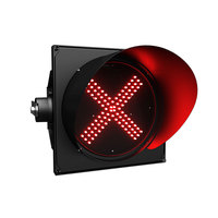 Feu de signalisation LED 2 en 1 de 12 pouces de diamètre rouge X/flèche verte