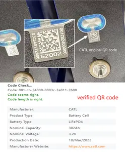 La mejor celda de batería prismática de iones de litio CATL 3,2 V 310Ah 320Ah LiFePO4 para paquete de sistema de almacenamiento de energía solar fuera de la red de 12V 24V 48V