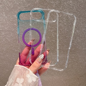 Funda Magnética 3 en 1 Transparente de PC y TPU con Degradado de Color para iPhone 13 14 15 16 17 Pro Max, Diseño de Tres Capas con Correa - Product Image 6