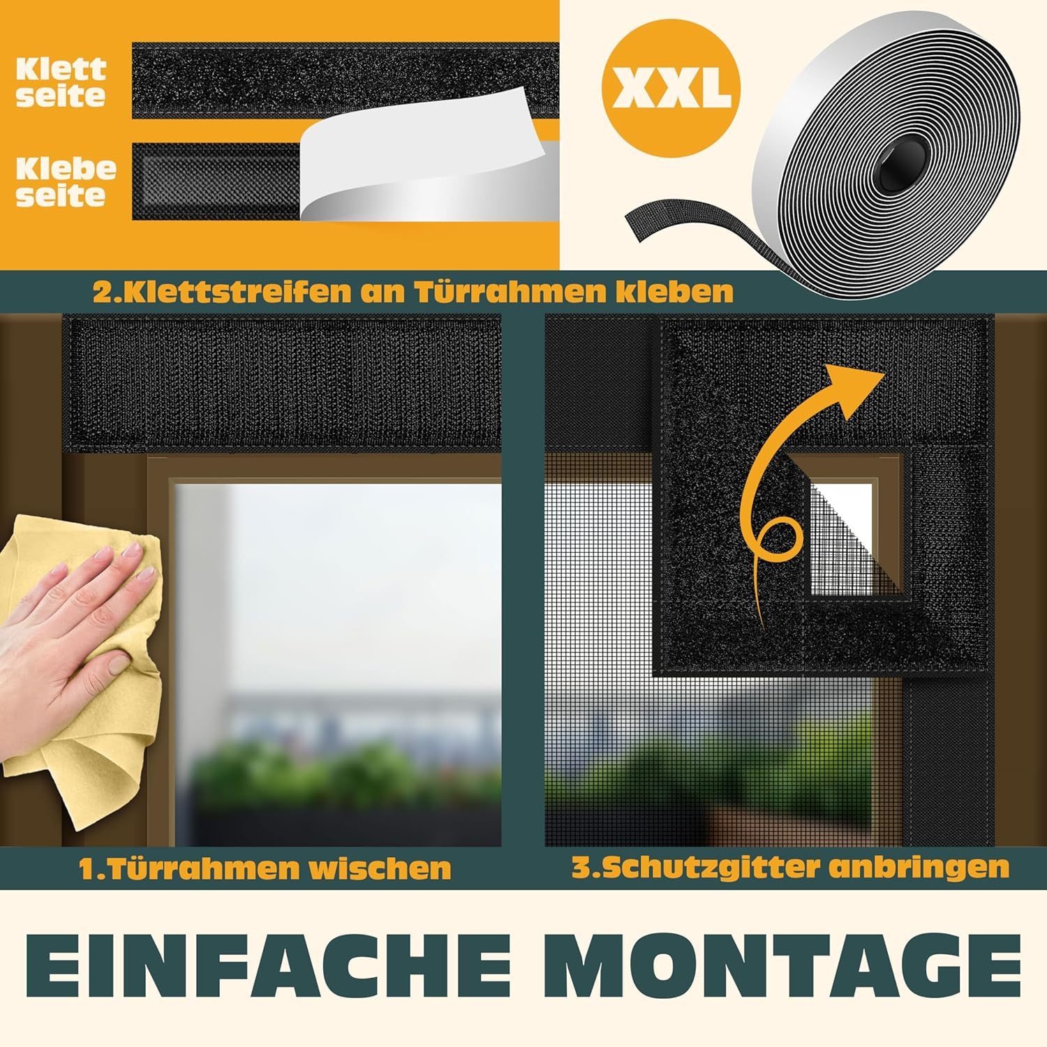 Moustiquaire Magnétique Pour Porte 80x200 Cm – Rideau Anti-mouches, Fermeture Automatique, Noir
