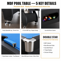 Mesa de Billar Personalizada de 7TF/8FT de MDF con Sistema de Retorno Automático de Bolas, Accesorios Ecológicos para Billar y Snooker para Uso Comercial