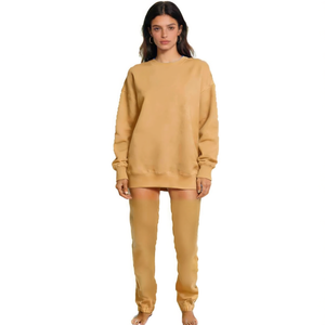 HDJ 2 Piece <b>Set</b> Tracksuit Jogger Suit Oversized Sweatshirt and Pants Loungewear Activewear H7022-6Sweatshirt+H7023-6Pants - Product Image 1
