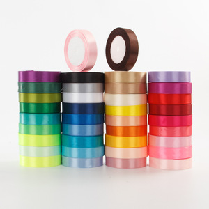<span class=keywords><strong>Ruban</strong></span> en satin de haute qualité de 2 cm x <span class=keywords><strong>25</strong></span> yards pour l'emballage de boîtes à gâteaux, rubans en polyester, décoration de mariage, bricolage, prix de gros - Product Image 1