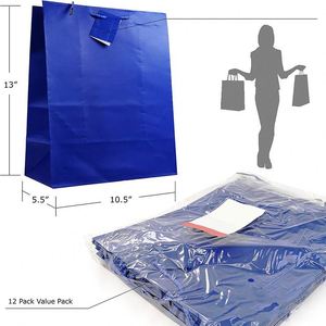 Bolsas de Regalo de Papel de Color Sólido Premium, Bolsas de Compras Grandes, Bolsas de Regalo para Tiendas y Supermercados, Bolsas de Papel Kraft Grueso - Product Image 4