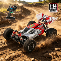 AiJH Coche RC de Aleación 1:14, 60 KM/H, Buggy de Derrape, Camioneta RC para Competición, Aficiones, Derrape, 4WD, RTR, Modelo de Carreras