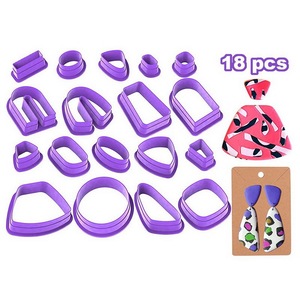 Ensemble de 18 moules en <span class=keywords><strong>poterie</strong></span> souple pour la création de boucles d'oreilles en argile plastique faites à la main - Product Image 1