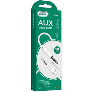 Cable de audio estéreo Jokade de 3.5mm, 1m, blanco, para auriculares y altavoces - Product Image 1