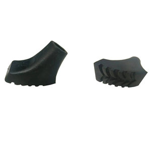 Protège-embouts en caoutchouc noirs pour bâtons de trekking, accessoires pour bâtons de randonnée et de marche en extérieur, forme de sabot de cheval - Product Image 1