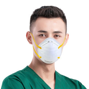 Hubei Haixin <span class=keywords><strong>N95</strong></span> masker medis, <span class=keywords><strong>Respirator</strong></span> sekali pakai putih dengan katup bernapas tagihan bebek bentuk V penutup telinga bulat - Product Image 1