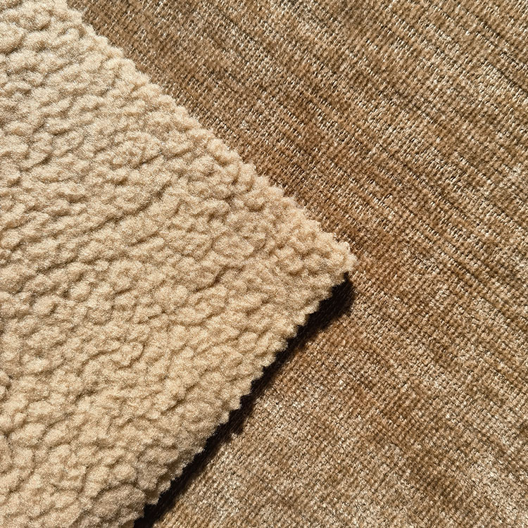 High Quality Warm 460gsm 100%polyester Knit Brown All-in-one Wool Cashmere Fabric for Coat,garment