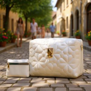 Bolso Bandolera Vintage para Mujer Francis Blanco, Asa Única, Cadena, Decoración de Diamantes, Forro de PU, Estilo Veraniego - Product Image 2