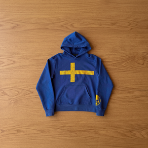 Hoodie court unisexe 450g en polyester/coton bleu avec impression en relief, haute qualité, écologique, streetwear décontracté, rétro, hiver, XXS - Product Image 3