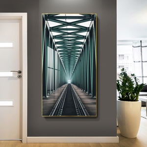 Peinture murale LED 3D en porcelaine cristalline de luxe moderne, cadre d'art mural, décoration intérieure, salon, hôtel, vente en gros, personnalisation - Product Image 6