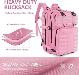 Ba lô chiến thuật 45L cho nam và nữ 3 ngày tấn công Túi ba lô lớn với hệ thống MOLLE-màu hồng - Product Image 5