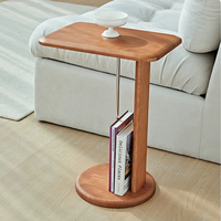 Mesa Auxiliar Moderna en Forma de C, Mesa de Centro Minimalista y Resistente para Sofá, de Madera, para Espacios Pequeños, Sala de Estar o Dormitorio