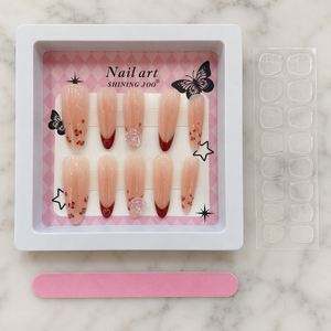 CANDEE French Elegance – <span class=keywords><strong>Faux</strong></span> <span class=keywords><strong>ongles</strong></span> en PMMA de qualité supérieure, forme amande, avec <span class=keywords><strong>adhésifs</strong></span> pour application sur les doigts - Product Image 5
