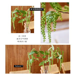 Plante artificielle Pothos vert uni, branche unique, en résine et soie, avec fil de fer, pour décoration intérieure - Product Image 5