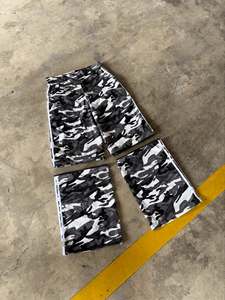 Custom Cotton Camouflage Print Loose Shorts Unisex Embroidery Zipper Detachable Pant Legs Wide Leg Camouflage <b>Overalls</b> <b>Men</b> - Product Image 2
