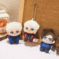 Poupées en peluche personnalisées de 10 cm, mini figurine de guerrier bleu, porte-clés en peluche, personnage d'anime, design personnalisé, poupée en peluche