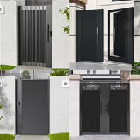 Portail automatique JHR, portails électroniques, portail battant automatique en aluminium, portail de jardin, design de portail à persiennes, portail électrique