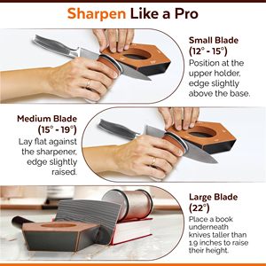 Diamond <strong>Knives</strong> <strong>Sharpeners</strong> Wood Roller Kitchen <strong>Knife</strong> <strong>Sharpener</strong> With 2 Sides Gift Box Packed - Product Image 2