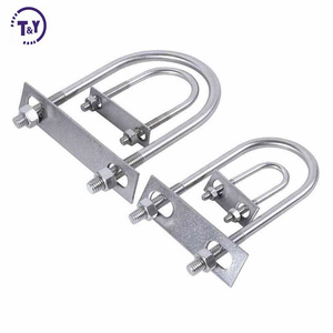2 Inch 3 Inch Long Stainless Steel 304 Pipe Clamps U Bolt Zinc Suspension <strong>Ubolt</strong> for Automatic, Wire Rope Fixing, Boat Trailers - Product Image 4