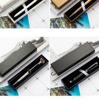 Boîte en papier rigide noire personnalisée pour stylo plume vide avec revêtement UV et stratification mate et gaufrage.