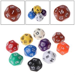 Dados Acrílicos Coloridos al por Mayor, Dados Poliédricos <span class=keywords><strong>de</strong></span> 16 Caras, Dados Hexagonales D16 <span class=keywords><strong>de</strong></span> 18 mm para Fiestas en Bares, Yahtzee - Product Image 4
