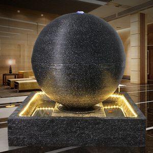 Fuente de agua esférica Feng Shui, artesanía de resina, adorno decorativo redondo para interiores, para hotel o club. - Product Image 1