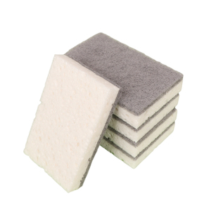 Blocs d'éponge double couche en fibre de coco et cellulose (lot de 3), éponge de cuisine grise pour un nettoyage en profondeur et l'élimination de l'huile. - Product Image 5