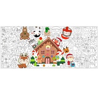 Póster para Colorear Navideño Personalizado, Dibujo DIY de Navidad, Lienzo en Blanco para Colorear, Decoración para Eventos Escolares, Fiestas, Mantel