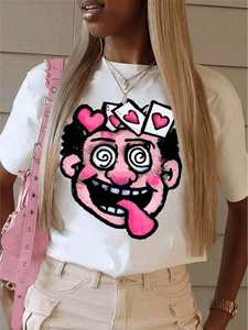 T-Shirt Unisex a Maniche Corte con Collo Rotondo, 100% Cotone, Design con Stampa Cartoon, Casual per Primavera ed Estate - Product Image 3