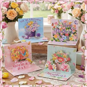 Carte de vœux pour la fête des mères, carte de vœux à thème floral et papillon pour la fête des mères, maman, grand-mère, épouse et femmes, avec enveloppe - Product Image 4