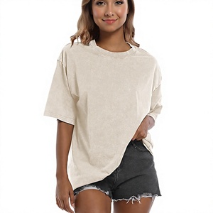 T-shirt surdimensionné pour femme en coton 100% vintage rétro délavé à l'acide, manches courtes, impression sérigraphique, logo personnalisé, 240 grammes - Product Image 5