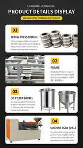 Prensa de Aceite Automática Comercial para Aceite Comestible, para Cacahuete, Soja, Girasol, Sésamo, Prensado en Frío y en Caliente, de Acero Inoxidable - Product Image 6