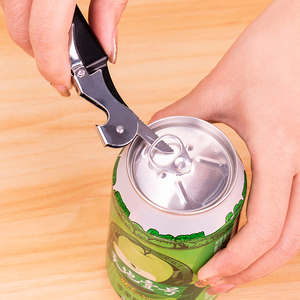 Ouvre-boîte de bière portable multifonctionnel en acier inoxydable <span class=keywords><strong>2</strong></span>-en-1 Camping Randonnée Cuisine Utilisation <span class=keywords><strong>avec</strong></span> <span class=keywords><strong>tire</strong></span>-<span class=keywords><strong>bouchon</strong></span> à lame tranchante - Product Image 1