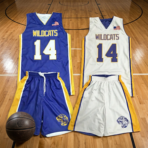 Tenue d'équipe de haute qualité pour jeunes, personnalisée, imprimée par sublimation, respirante, 100% polyester, ensemble de basket-ball, vêtements d'équipe unisexes personnalisés - Product Image 2
