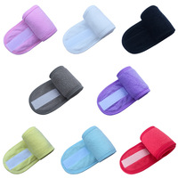 Échantillon gratuit serviette extensible lavable en tissu éponge microfibre accessoires pour cheveux bandeaux lavage du visage maquillage personnalisé Spa bandeau