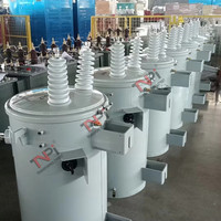 Transformateur de distribution monophasé LEINENG monté sur poteau extérieur 3-100 kVA, bobinage en cuivre, immergé dans l'huile, 11 kV 400 V 415 V