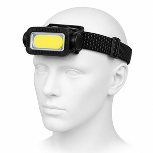 Lampe frontale <span class=keywords><strong>LED</strong></span> <span class=keywords><strong>COB</strong></span> K371 étanche, rechargeable par USB, IPX4, lumière rouge, 1200 mAh, batterie lithium-ion portable, <span class=keywords><strong>bandeau</strong></span> réglable - Product Image 1