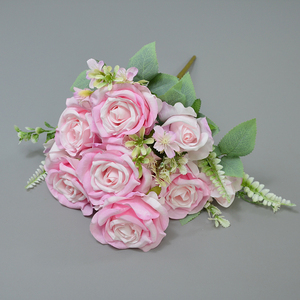 <span class=keywords><strong>Corolle</strong></span> artificielle Rose Bouquet <span class=keywords><strong>Fleurs</strong></span> Nouveau Conçu Longue Tige Soie Mariage Décor Roses Bouquets De <span class=keywords><strong>Fleurs</strong></span> - Product Image 4