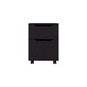 Comodino Ovid Nero con Ruote e Vano Portaoggetti per Camera da Letto - Product Image 2