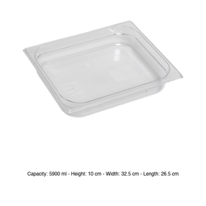 Polycarbonate GN 1/2 Food Pan 26.5 × 32.5 × 10 h cm, without Lid, -100/+100 °C - Product Image 3