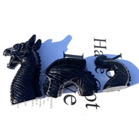 Cristal de Yooperlite naturel sculpté à la main, corps de dragon en 3 parties, imprimé UV, décoration d'intérieur, effet UV Flash