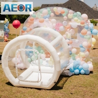 Tente Bulle Gonflable Géante d'Extérieur Transparente, Dôme de Cristal avec Ballons, Maison Bulle